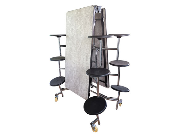 矩形圆凳面折叠餐桌12人-2917